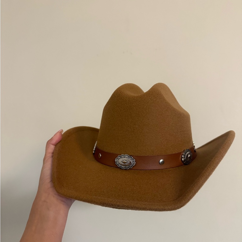 Brown Cowboy Hat with Leather Band